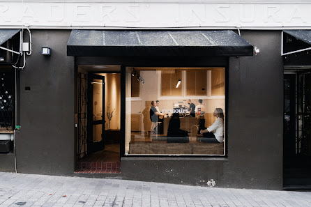 Coffee brewing setup at Rumours coffee
