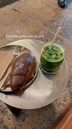 Cold drink and pastry at Rumours coffee